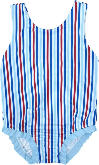 Lottie One Piece Swim Patriotic Stripes