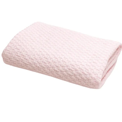 Stonewashed Basket Weave Blanket (Blue/Pink)