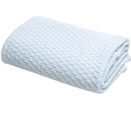 Stonewashed Basket Weave Blanket (Blue/Pink)