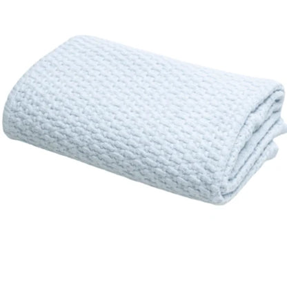 Stonewashed Basket Weave Blanket (Blue/Pink)
