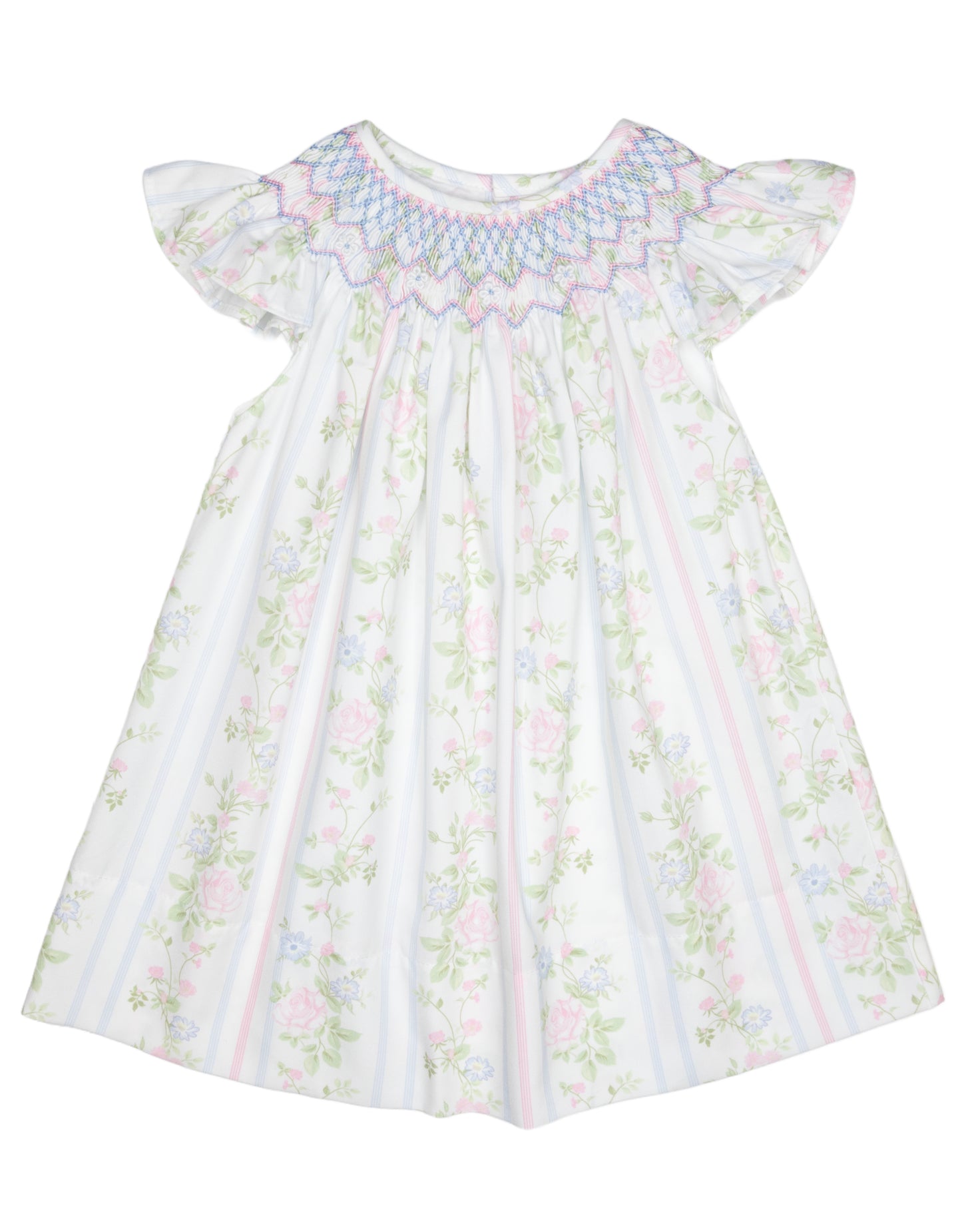 Valerie Floral Rose Vine Print Smocked Dress
