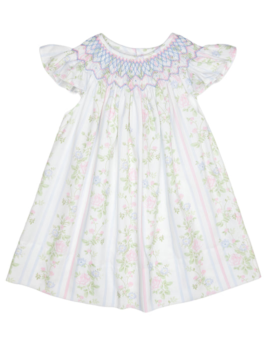 Valerie Floral Rose Vine Print Smocked Dress
