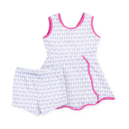 Taylor Girls' Performance Dress & Shorts - Butterflies
