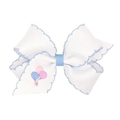 Large Blue Trim Bow with Balloons