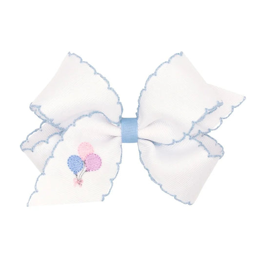 Large Blue Trim Bow with Balloons