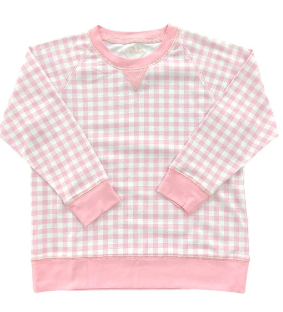 Sidney Knit Sweatshirt Pink Gingham