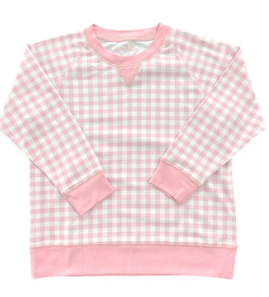 Sidney Knit Sweatshirt Pink Gingham