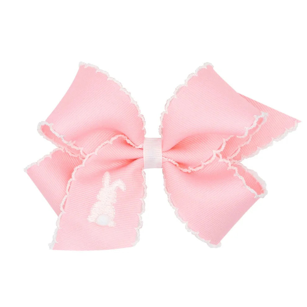Pink Bunny Stitched Bow Medium