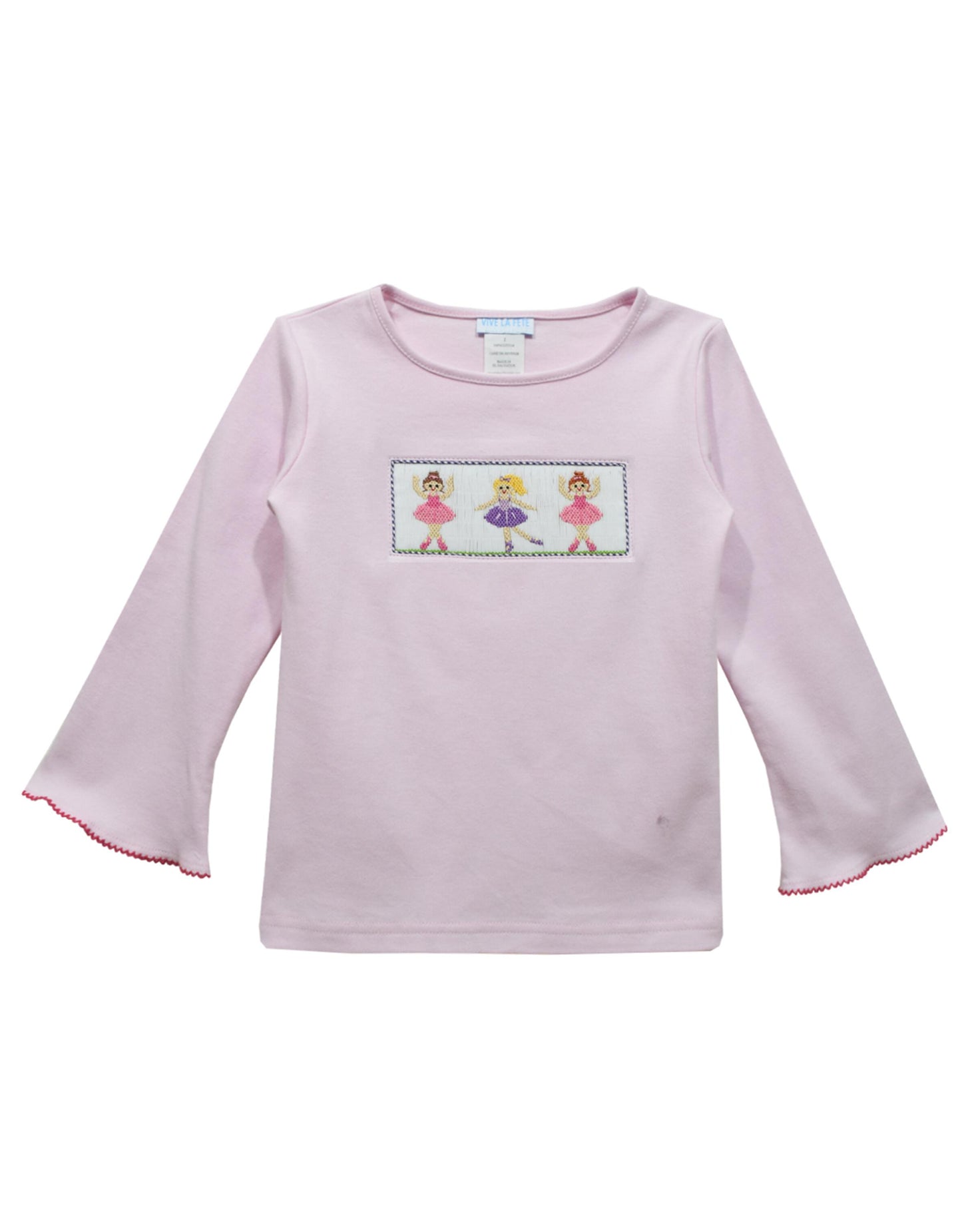Ballerinas Smocked Pink LS Shirt