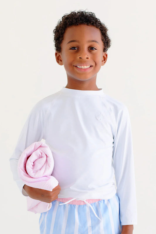 Crab Applique White Tee Boys Short Set